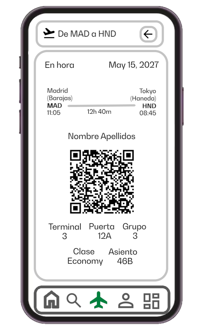 Boceto app billete de embarque
