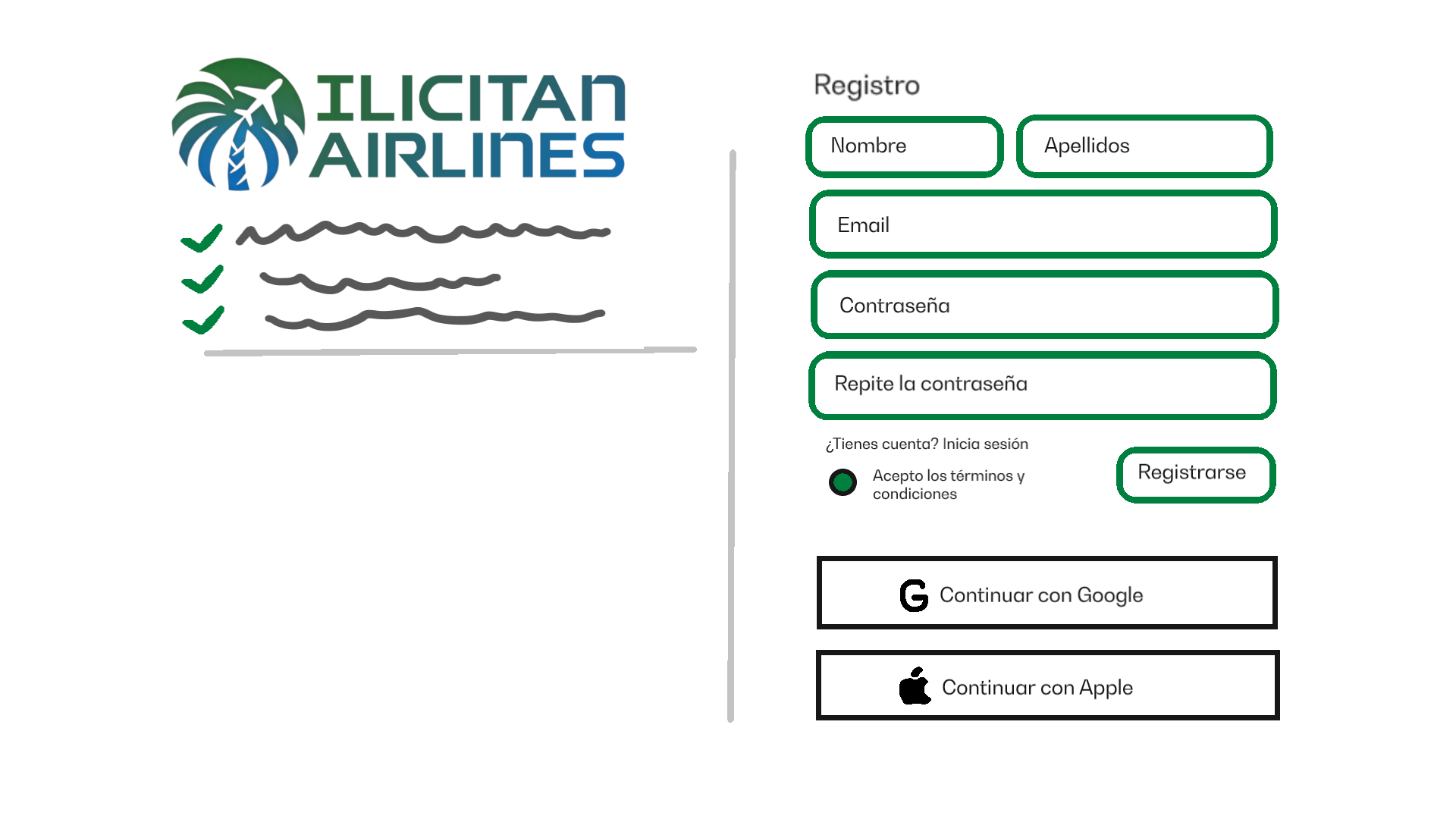 Boceto web registro